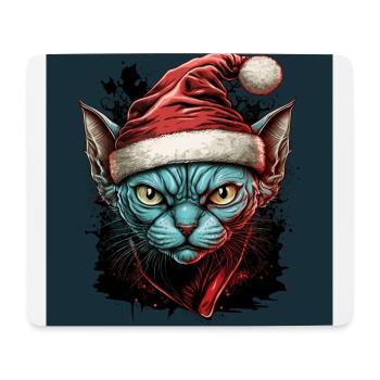 Siamkatze mit Weihnachtsmannmütze - Mousepad (Querformat) - Weiß - Vorne