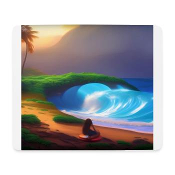 Epic wave on the beach - Mouse Pad (horizontal) - white - Front