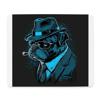 Commissaire Pug - Tapis de souris (format paysage) - blanc - Devant