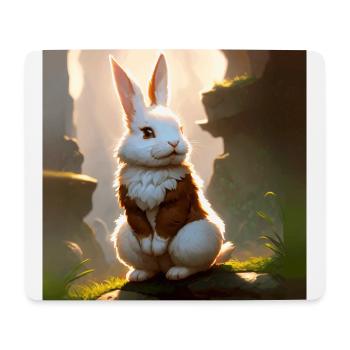 Niedliche Fantasy Steampunk Kaninchen Kunstwerk Kaninchen Ar - Mousepad (Querformat) - Weiß - Vorne