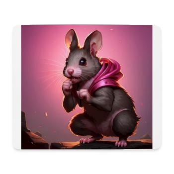 Fantasy Rodent Warrior Artwork pour Kids Fancy Rat - Tapis de souris (format paysage) - blanc - Devant
