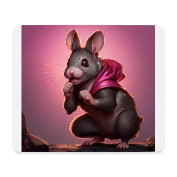 Fantasy Rodent Warrior Artwork pour Kids Fancy Rat - Tapis de souris (format paysage) - blanc - Devant