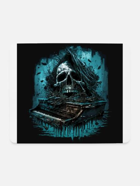 Horrorklavier - Mousepad (Querformat) - Weiß