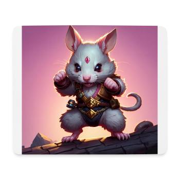 Fantasy Rodent Warrior Artwork pour Kids Fancy Rat - Tapis de souris (format paysage) - blanc - Devant