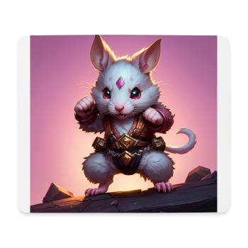 Fantasy Rodent Warrior Artwork pour Kids Fancy Rat - Tapis de souris (format paysage) - blanc - Devant