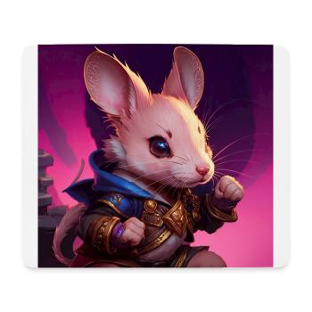 Fantasy Rodent Warrior Artwork for Kids Fancy Rat - Mouse Pad (horizontal) - white - Front