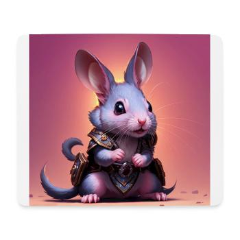 Fantasy Rodent Warrior Artwork pour Kids Fancy Rat - Tapis de souris (format paysage) - blanc - Devant