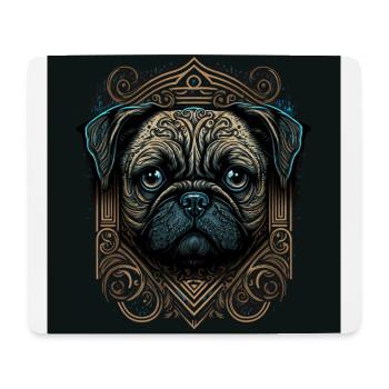 Art du chien carlin - Tapis de souris (format paysage) - blanc - Devant