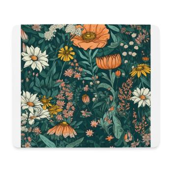 Fleurs Motif Fleurs Fleurs Fleurs Nature Cadeau Fleurs - Tapis de souris (format paysage) - blanc - Devant