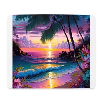 Colorful Tropical Island Beach Sunset Design 2 - Mouse Pad (horizontal) - white - Front