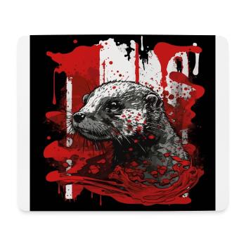 Eurasian river otter - Mouse Pad (horizontal) - white - Front