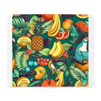 Modèle de fruits tropicaux Modèle de fruits exotiques - Tapis de souris (format paysage) - blanc - Devant
