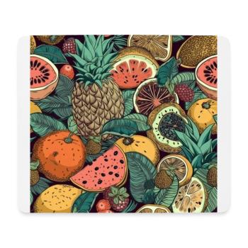 Motif Ananas exotique Motif Fruits tropicaux - Tapis de souris (format paysage) - blanc - Devant