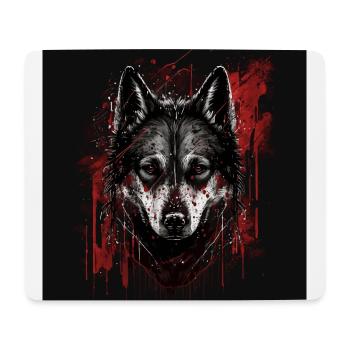 Chien Husky - Tapis de souris (format paysage) - blanc - Devant