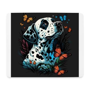 Dalmatians and butterflies - Mouse Pad (horizontal) - white - Front