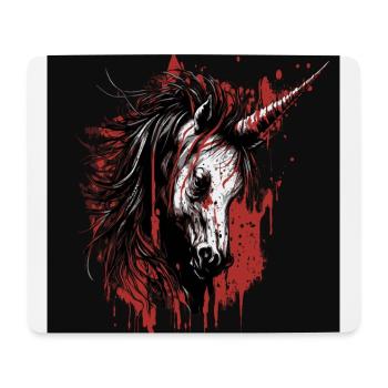 Licorne effrayante - Tapis de souris (format paysage) - blanc - Devant