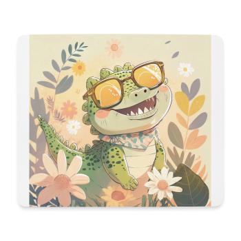 baby crocodile - Mousepad (Querformat) - Weiß - Vorne