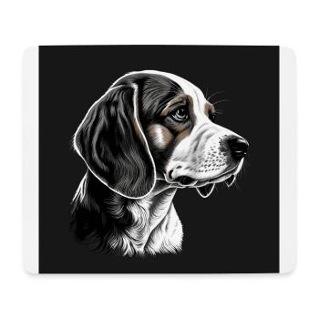 Beagle - Tapis de souris (format paysage) - blanc - Devant