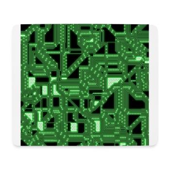 Leiterbahnen (Grün, Technik) - Mousepad (Querformat) - Weiß - Vorne