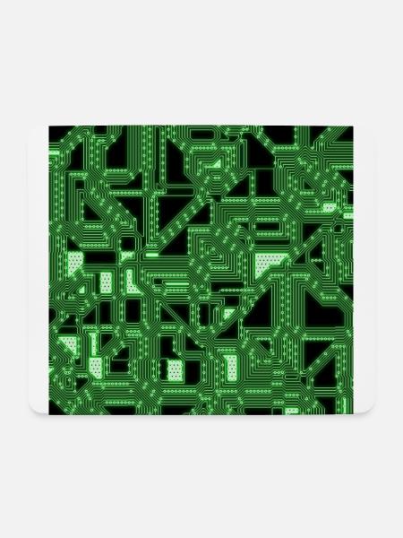 Leiterbahnen (Grün, Technik) - Mousepad (Querformat) - Weiß