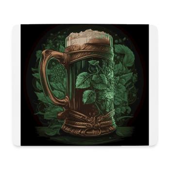 Drinking beer - Mouse Pad (horizontal) - white - Front