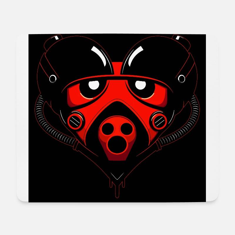 Roboter Herz - Mousepad (Querformat) - Weiß