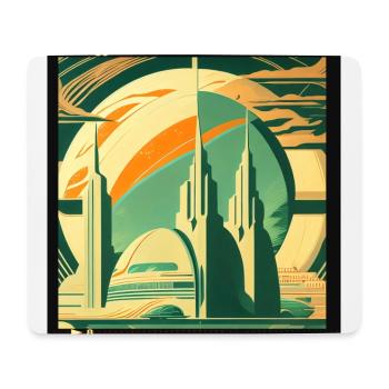 Rétrofuturisme spatial - Tapis de souris (format paysage) - blanc - Devant