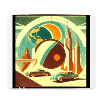 Planète rétro imaginaire - Tapis de souris (format paysage) - blanc - Devant