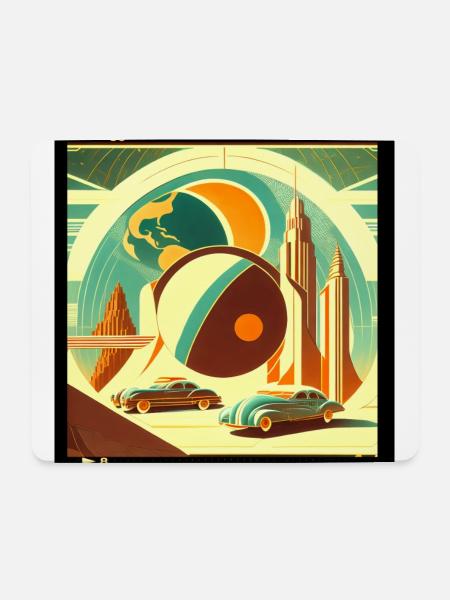 Imaginary retro planet - Mouse Pad (horizontal) - white