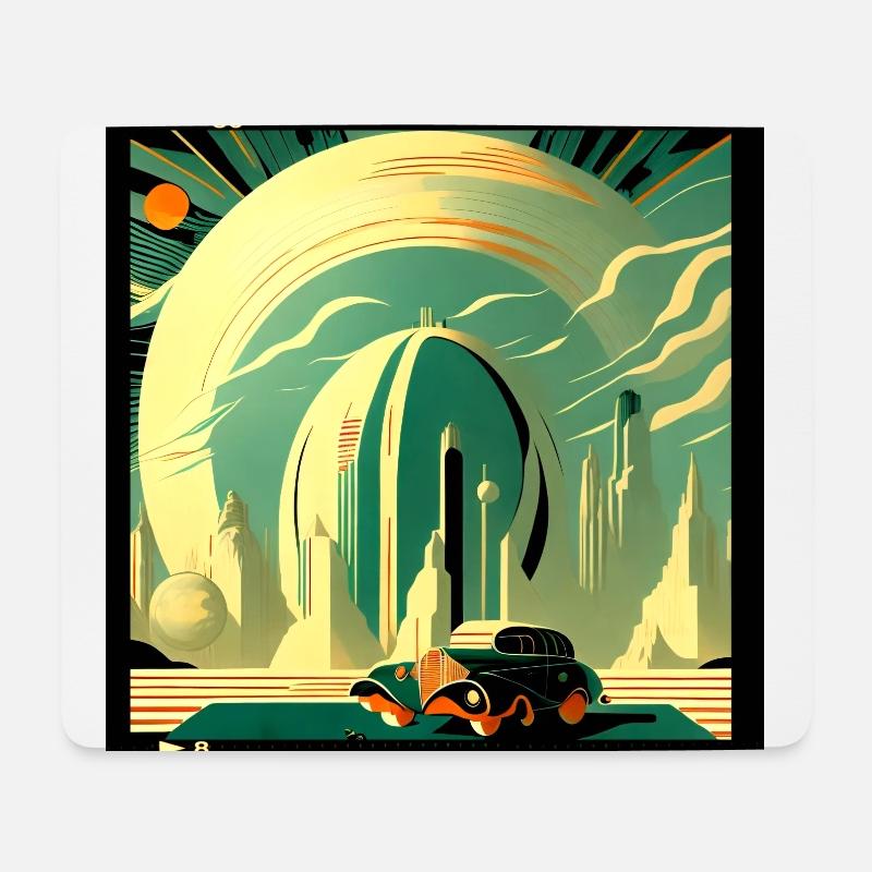 Nostalgische Zukunft - Mousepad (Querformat) - Weiß