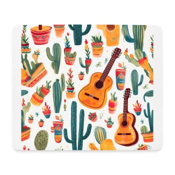 Happy Cinco de Mayo Colorful Mexican Guitar - Mouse Pad (horizontal) - white - Front
