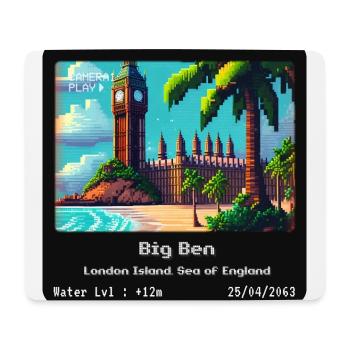 Big Ben London Island, Engländisches Meer - Mousepad (Querformat) - Weiß - Vorne