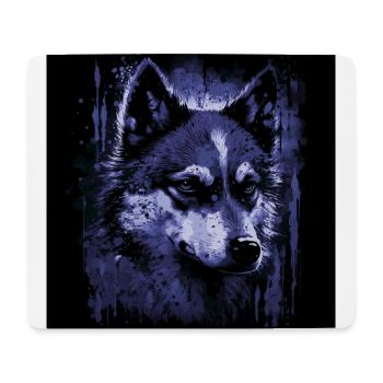 Chien Husky - Tapis de souris (format paysage) - blanc - Devant