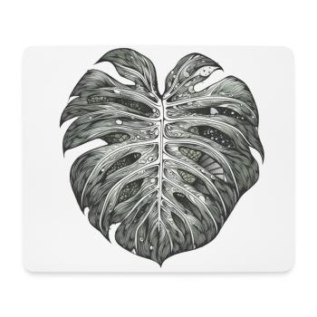 Surrealist Monstera Leaf, Plant Motif - Mouse Pad (horizontal) - white - Front