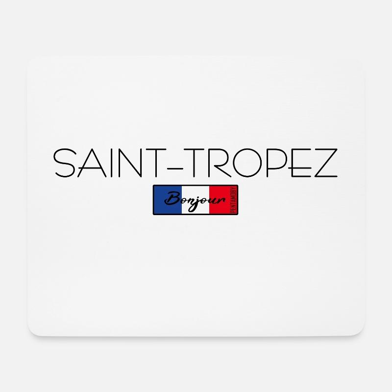 SAINT-TROPEZ FRANKREICH URLAUB SOMMER PARTY (b) - Mousepad (Querformat) - Weiß