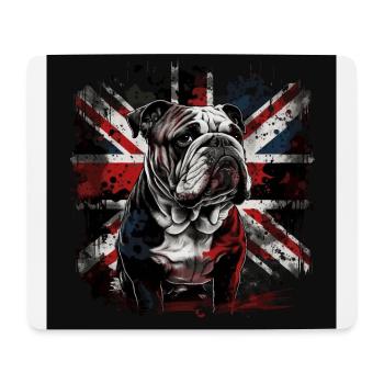 Mürrische Englische Bulldogge - Mousepad (Querformat) - Weiß - Vorne