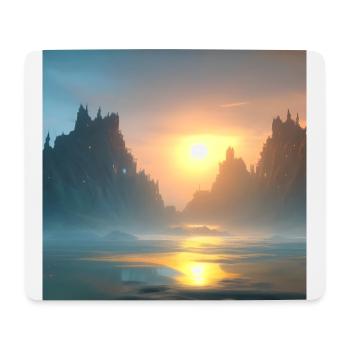 Coucher de soleil sur la baie - Tapis de souris (format paysage) - blanc - Devant