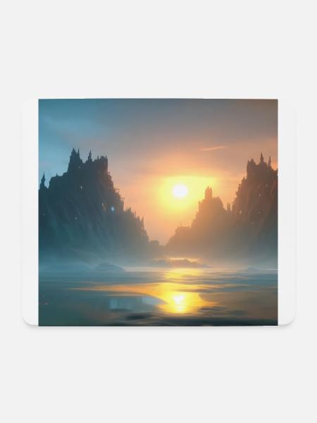 Sunset over the bay - Mousepad (Querformat) - Weiß