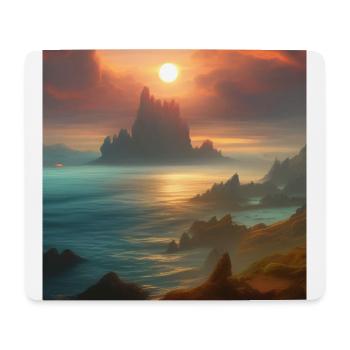 Sunset over the bay_02 - Mousepad (Querformat) - Weiß - Vorne