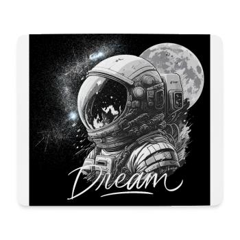 Dream Astronaut Mondhintergrund - schwarz und weiß - Mousepad (Querformat) - Weiß - Vorne