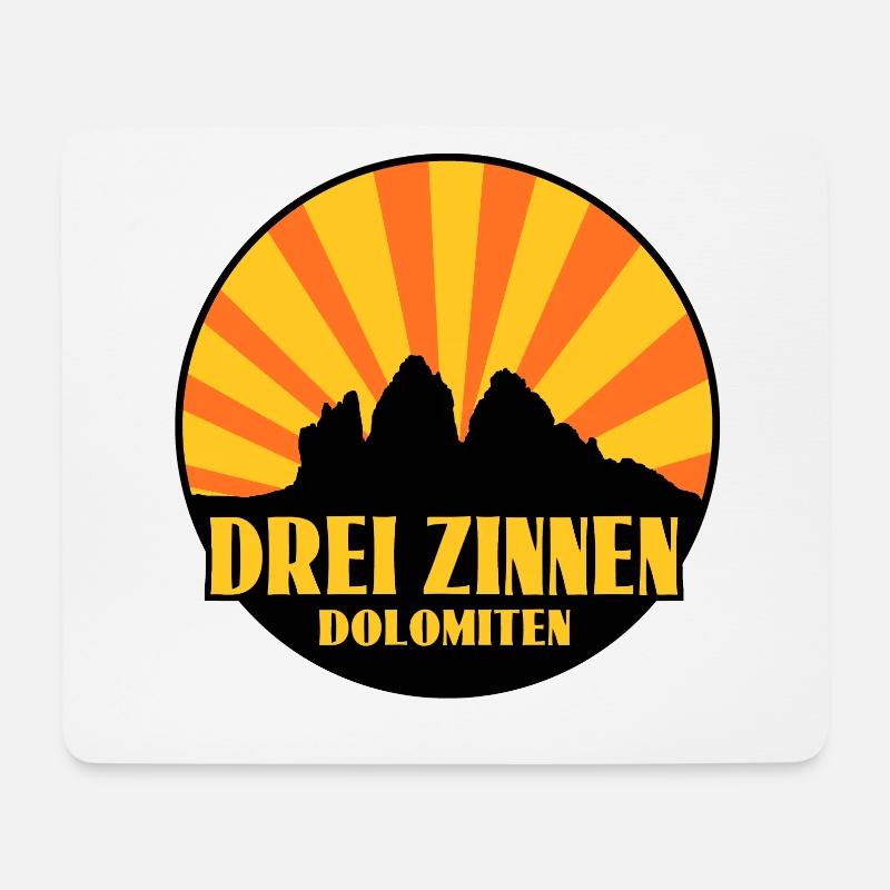 Drei Zinnen Tri Cime di Lavaredo - Mousepad (Querformat) - Weiß