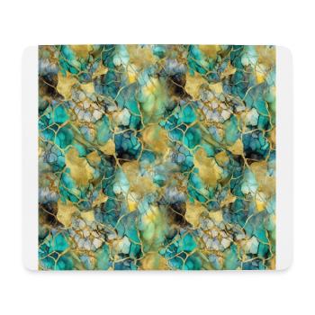 Alcohol Ink Art Ink Art Marbled Green Turquoise - Mouse Pad (horizontal) - white - Front