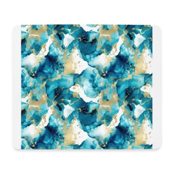 Alcohol Ink Art Ink Art Marbled Blue Turquoise - Mouse Pad (horizontal) - white - Front
