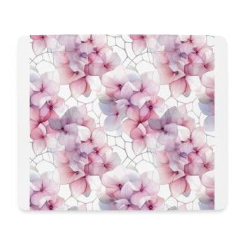 Aquarell Blumen Hortensien-Blüten Florales Muster - Mousepad (Querformat) - Weiß - Vorne