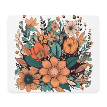 Wunderschönes Boho Blumen Herbarium Bouquet - Mousepad (Querformat) - Weiß - Vorne