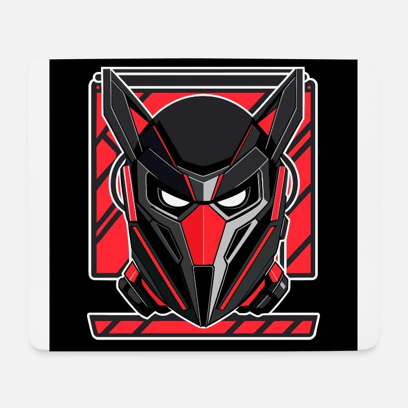 Böser Roboter - Mousepad (Querformat) - Weiß