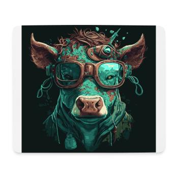 Une vache steampunk - Tapis de souris (format paysage) - blanc - Devant