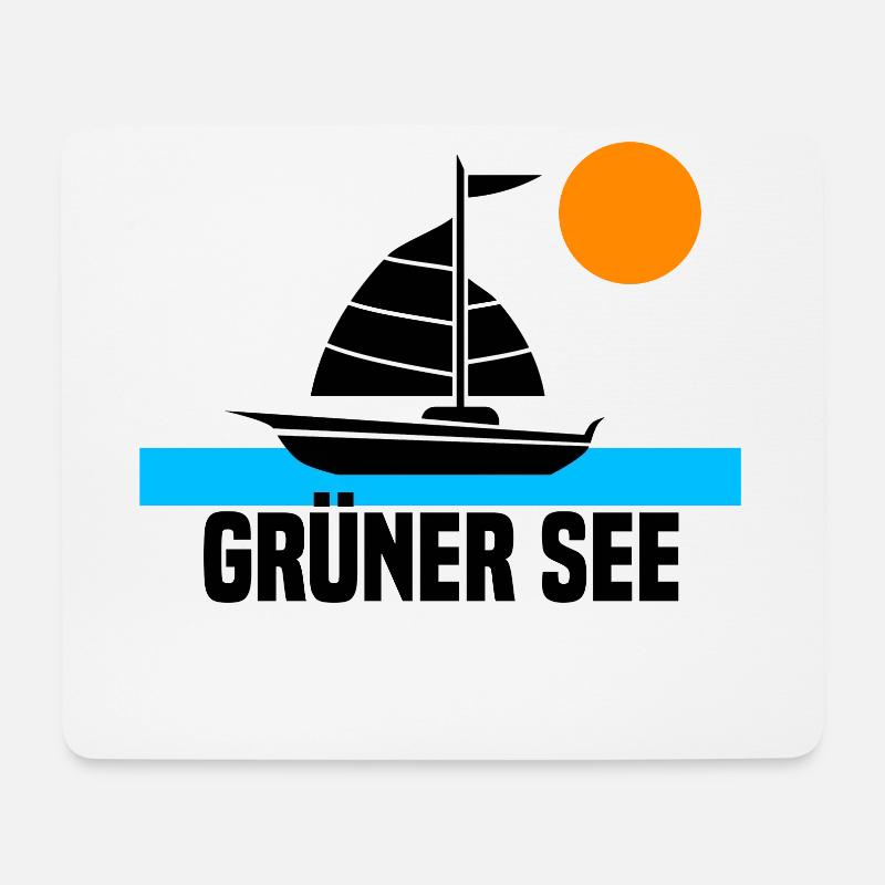 Grüner See - Mousepad (Querformat) - Weiß