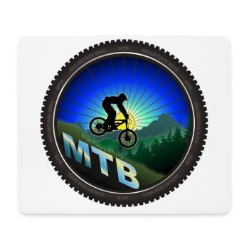 MTB Mountainbike Laufrad - Mousepad (Querformat) - Weiß - Vorne