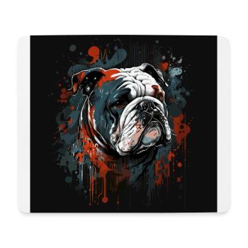 Mürrische Englische Bulldogge - Mousepad (Querformat) - Weiß - Vorne